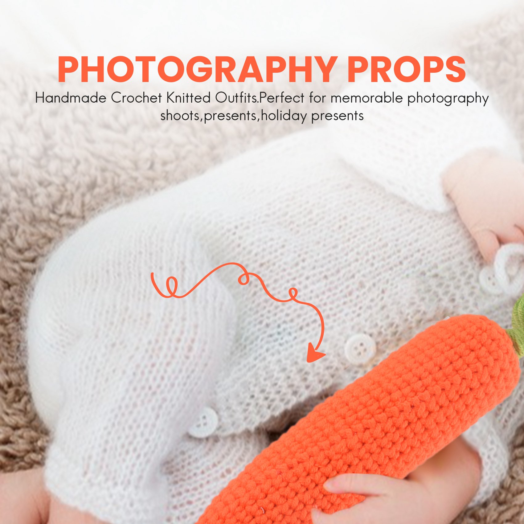Infant Photography Props Outfit - F-3C реквизит для фотосъемки новорожденных, вязаная