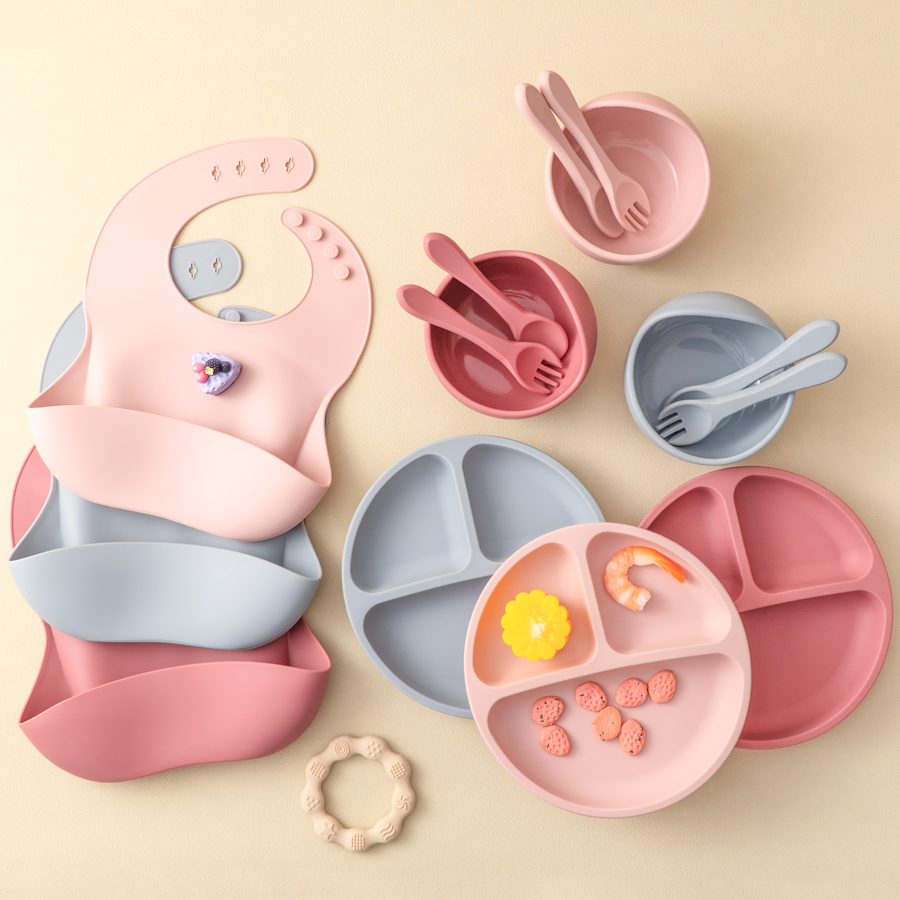 Waterproof Baby Bibs Silicone - 5 шт., детский силиконовый набор для