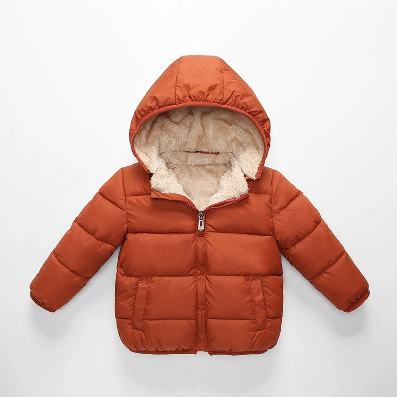 Toddler Boy Winter Fleece Jacket - Зимняя куртка-пуховик с капюшоном для мальчиков