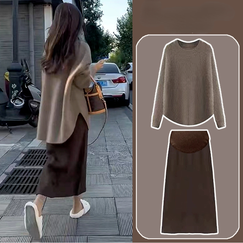 Maternity Wear - Одежда для беременных осенне-зимний свитер юбка-полубоди