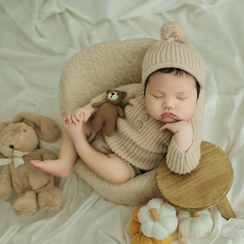 Infant Photography Props Outfit - Костюм для фотосъемки новорожденных хаки Вязаный