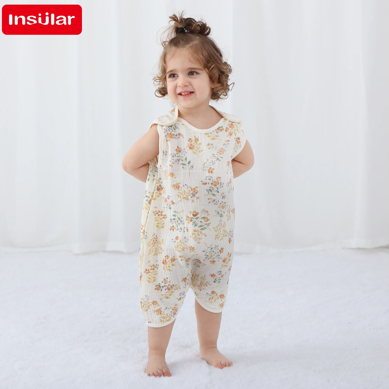 Newborn Baby Girl Romper Floral - INSULAR Комбинезон-боди для новорожденных девочек, мягкий