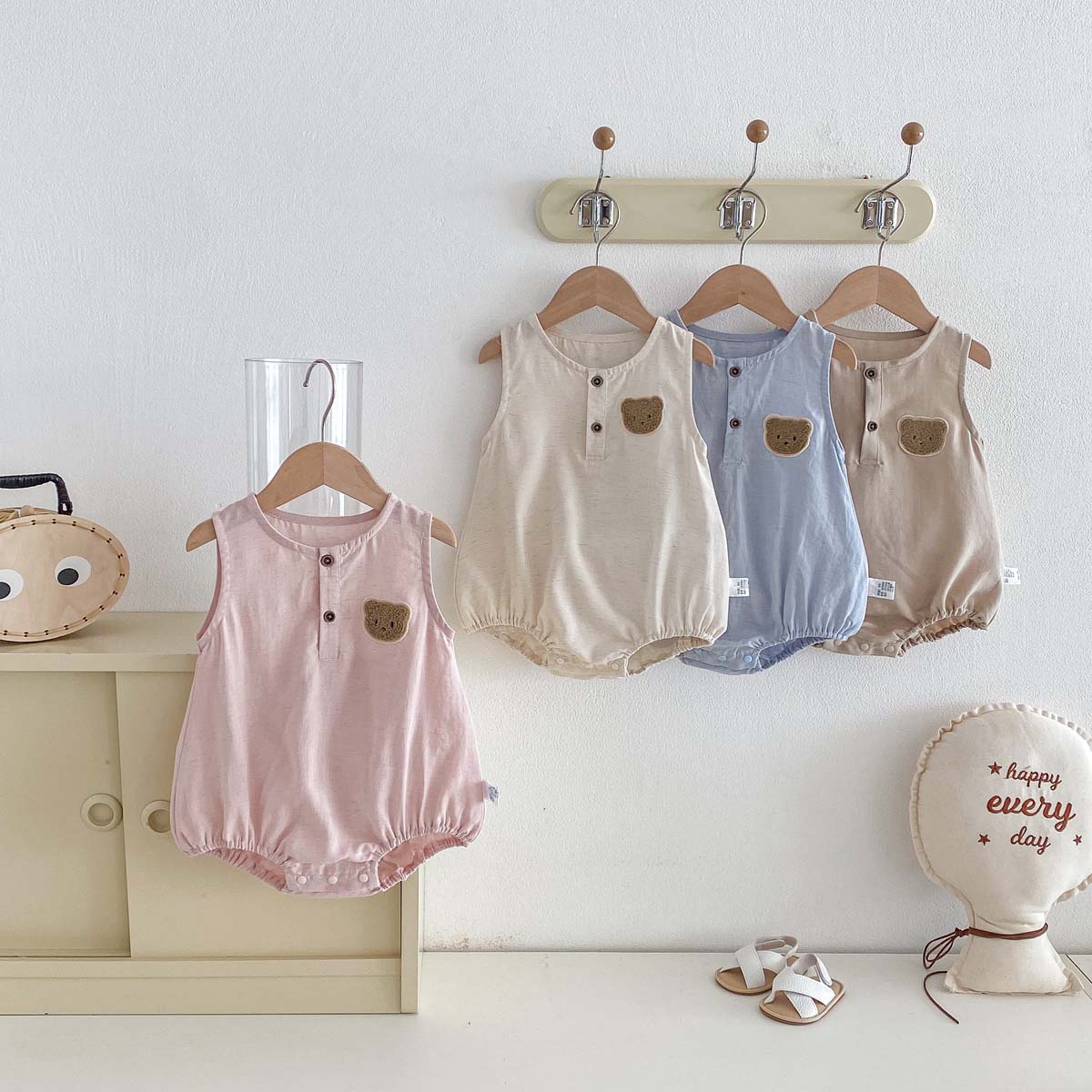 Детский летний комбинезон без  – обзор и цена Baby Summer Linen Sleeveless Jumpsuit