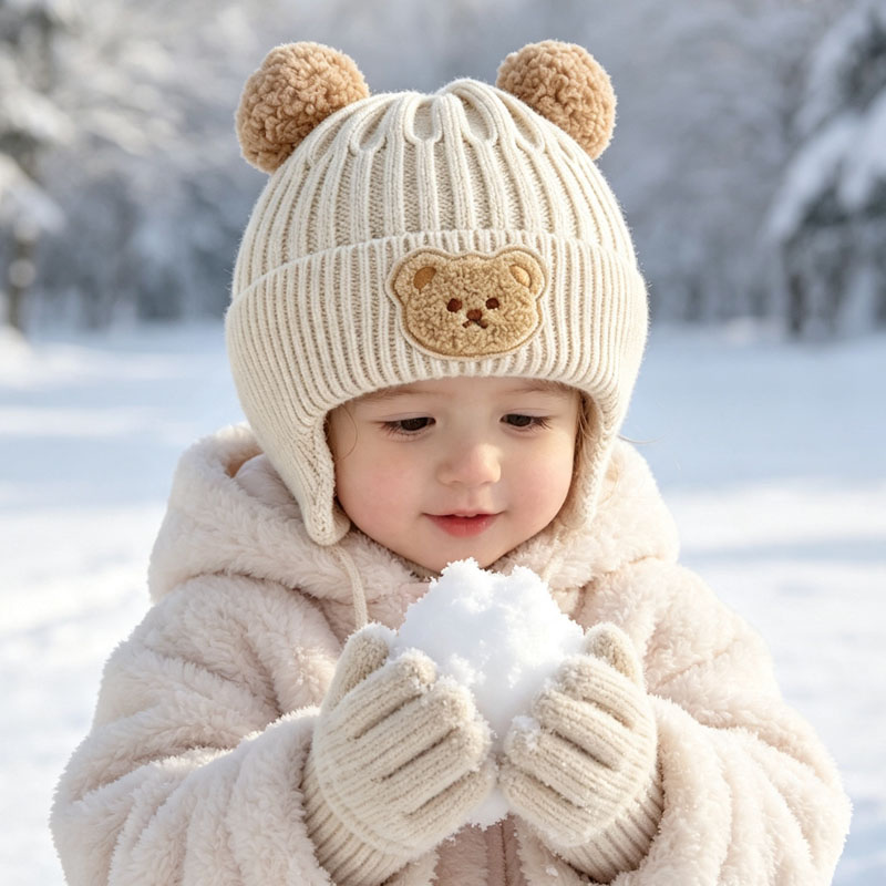 1-10 шт. вязаная шапка-бини с  – обзор и цена Infant Beanie Hat With Ears